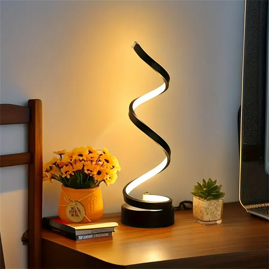 Gold S-Shaped Desk Lamp