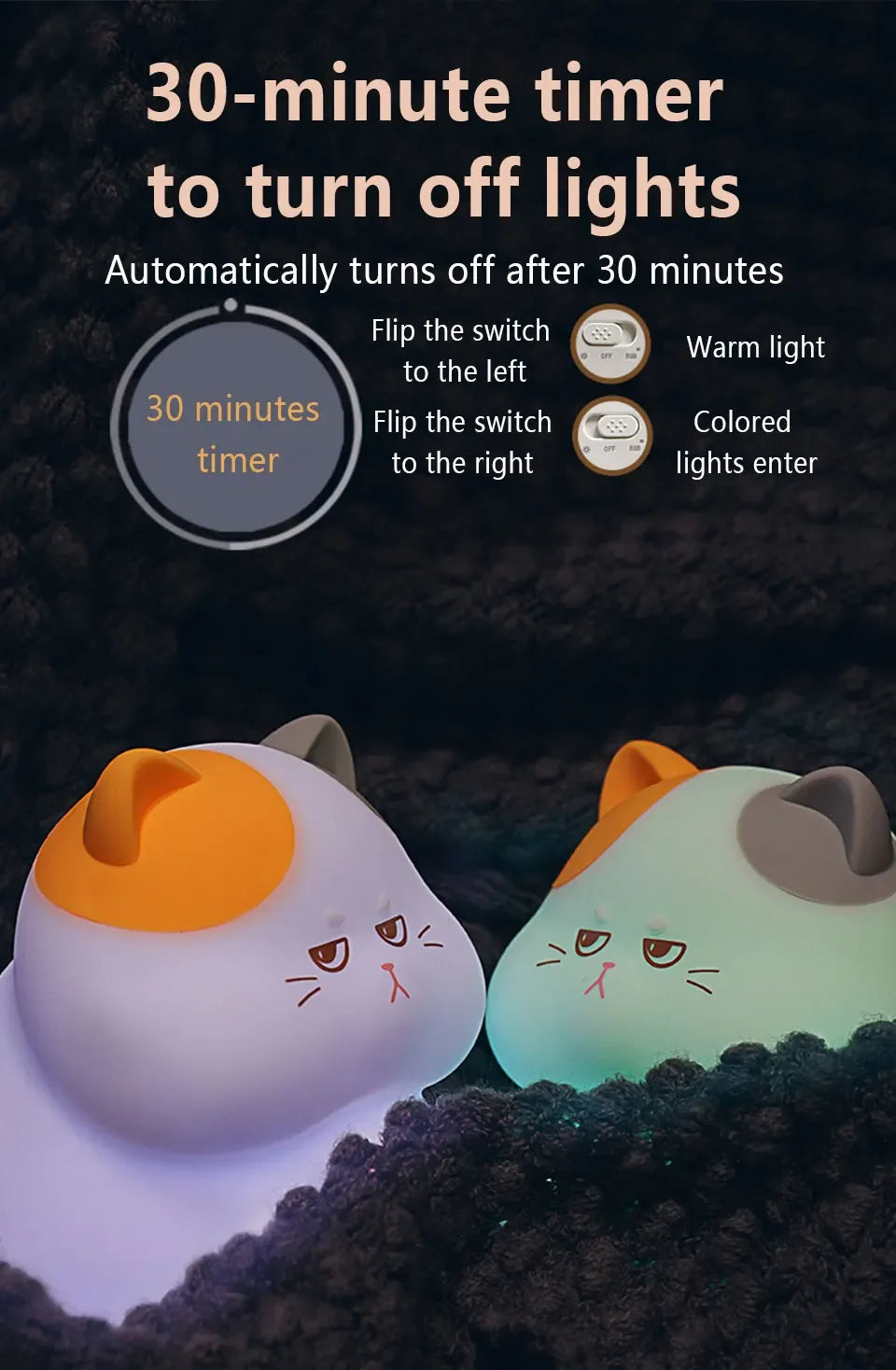 Gluttonous Cat Night Light