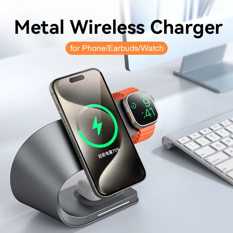 4-in-1 Metal Wireless Charger Stand