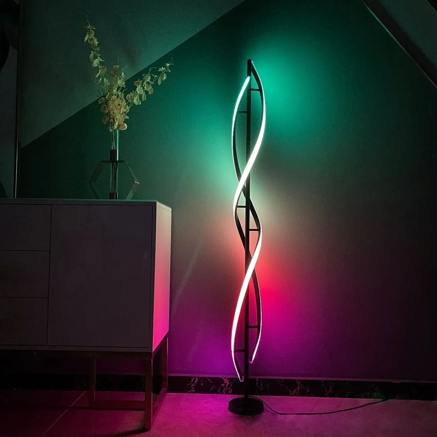 Postmodern LED Spiral Floor Lamp