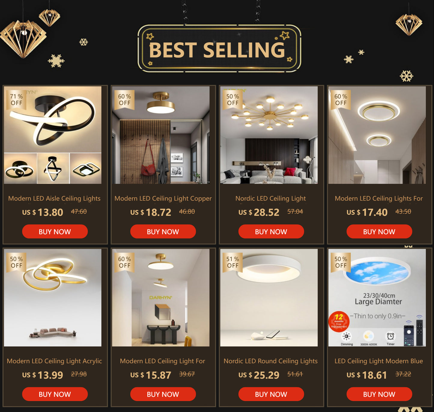 Modern LED Strip Ceiling Light