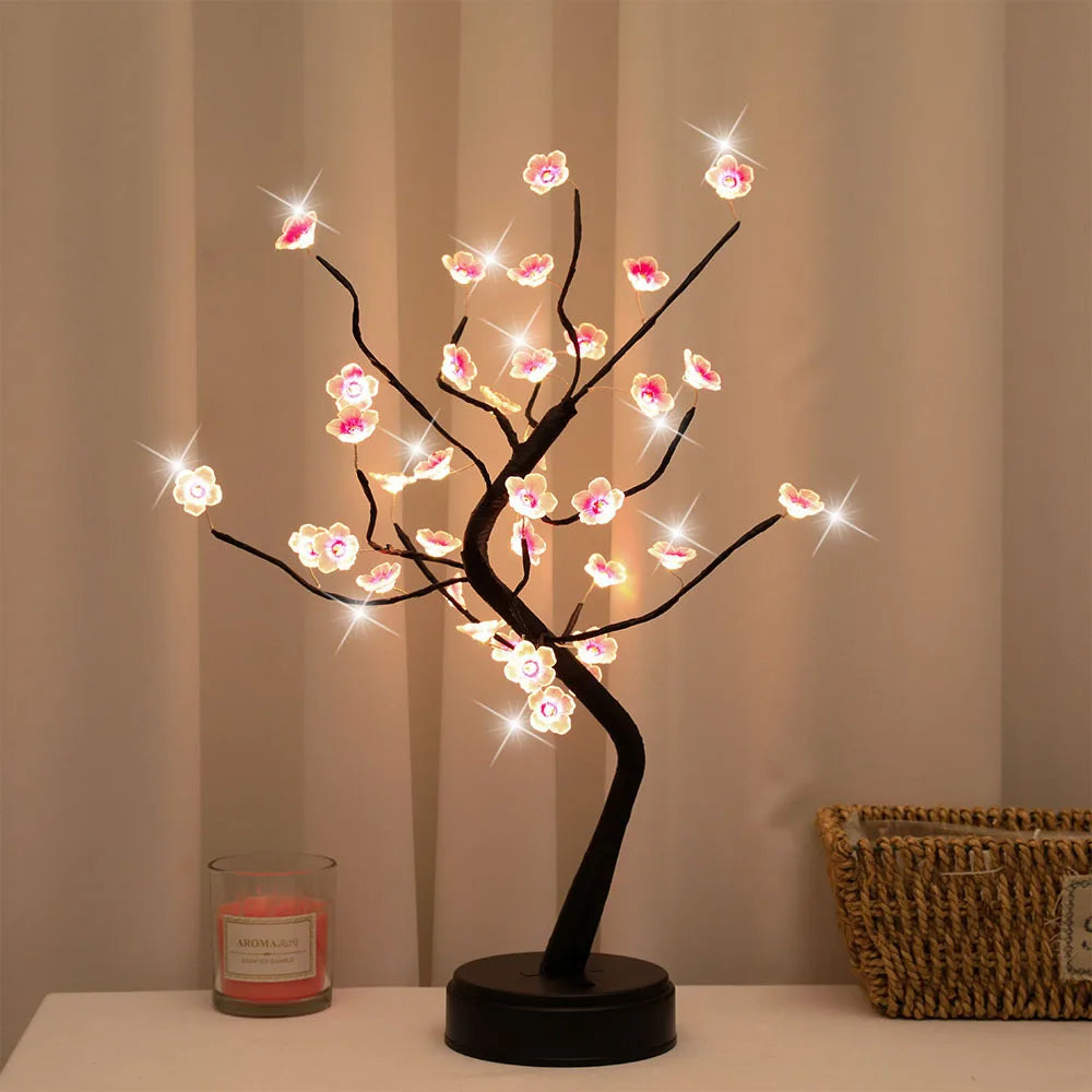 Cherry Blossom Table Tree Night Light