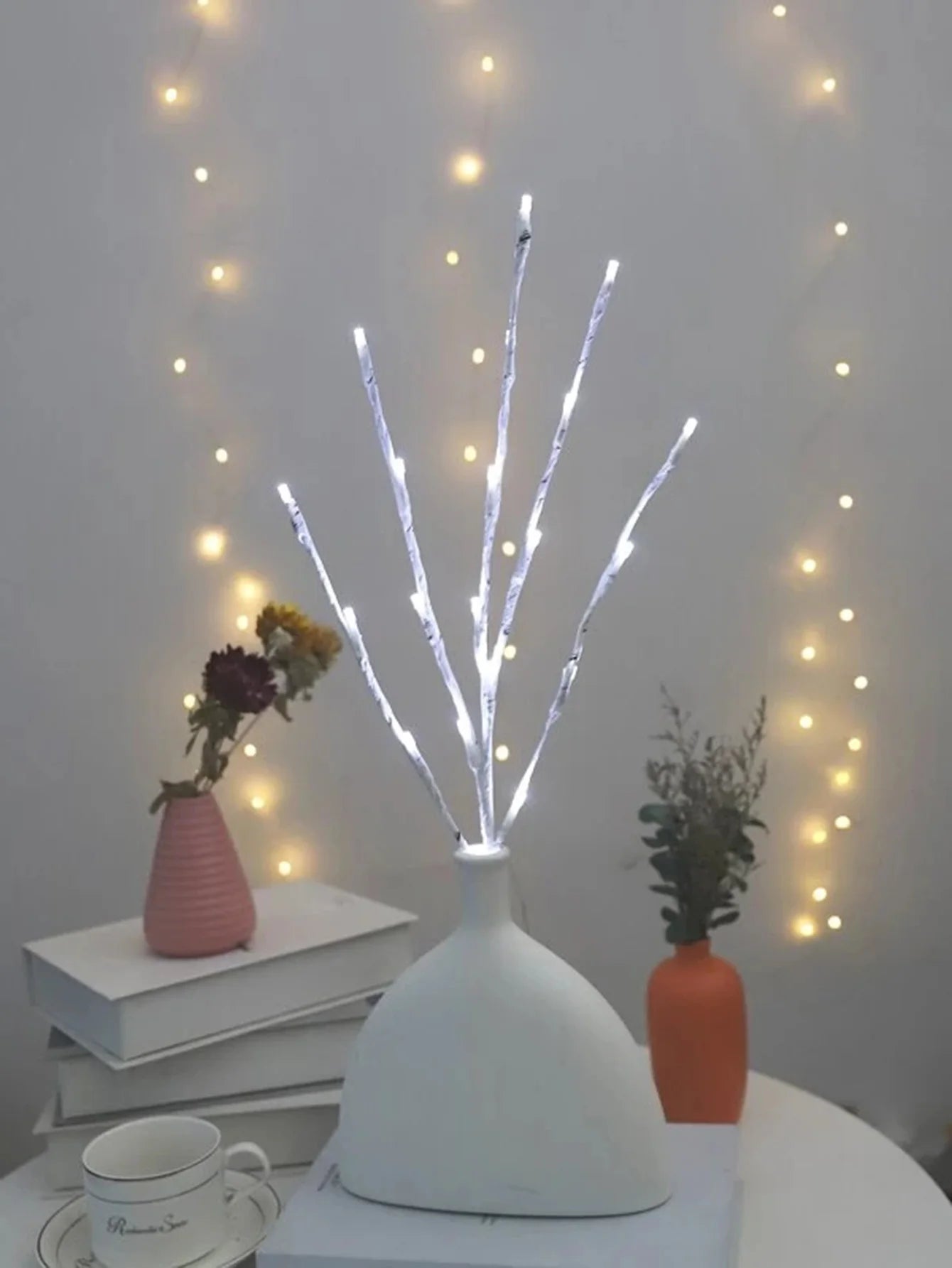 White Birch Branch LED String Lights