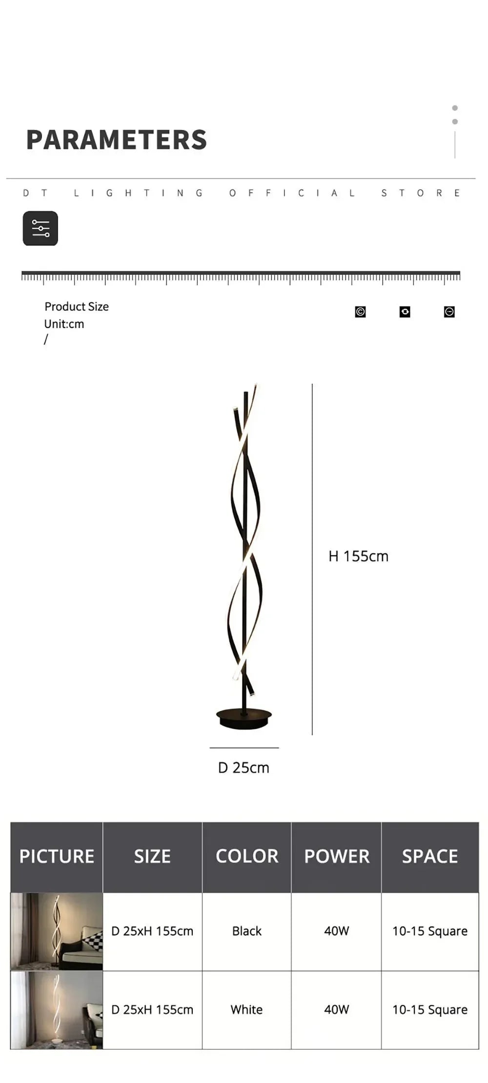 Postmodern LED Spiral Floor Lamp