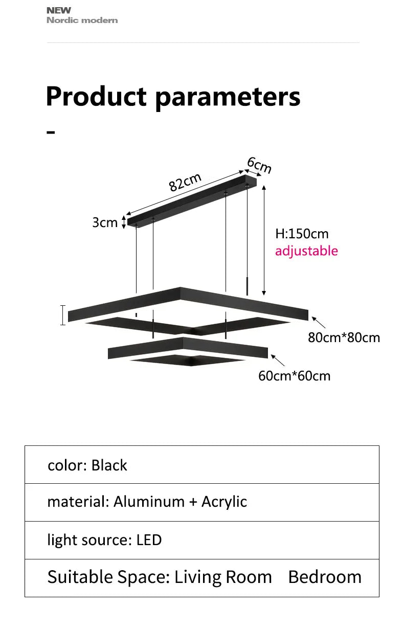 Nordic Square Chandelier