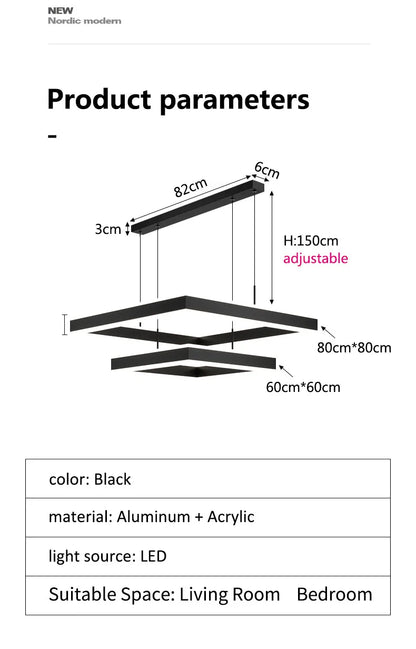 Nordic Square Chandelier