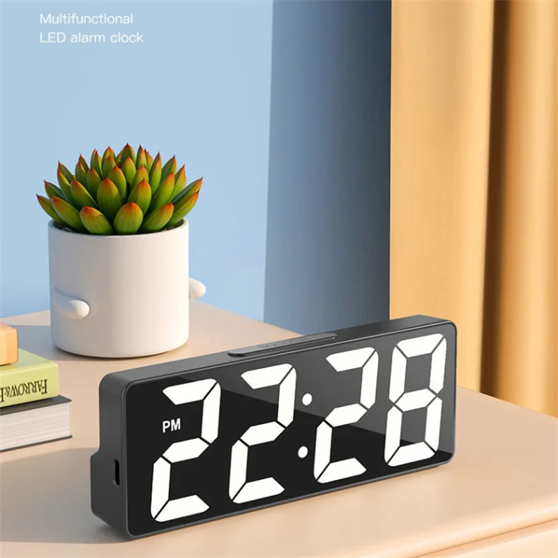 LED Digital Alarm Clock with Temperature Display