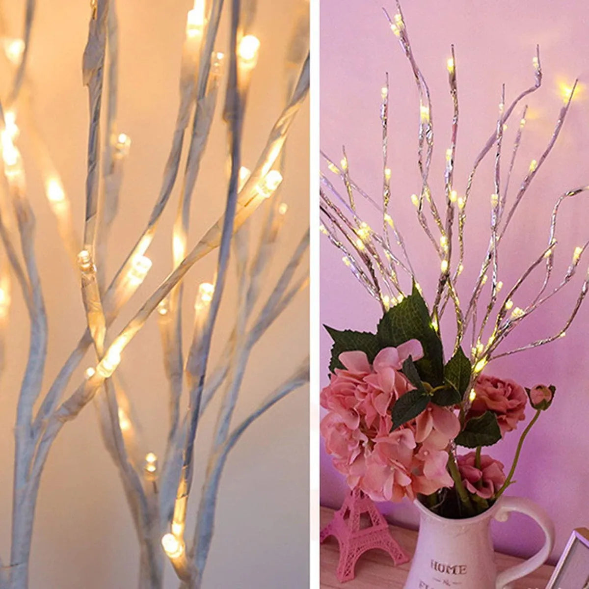 White Birch Branch LED String Lights