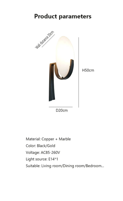 Copper Marble Wall Sconce