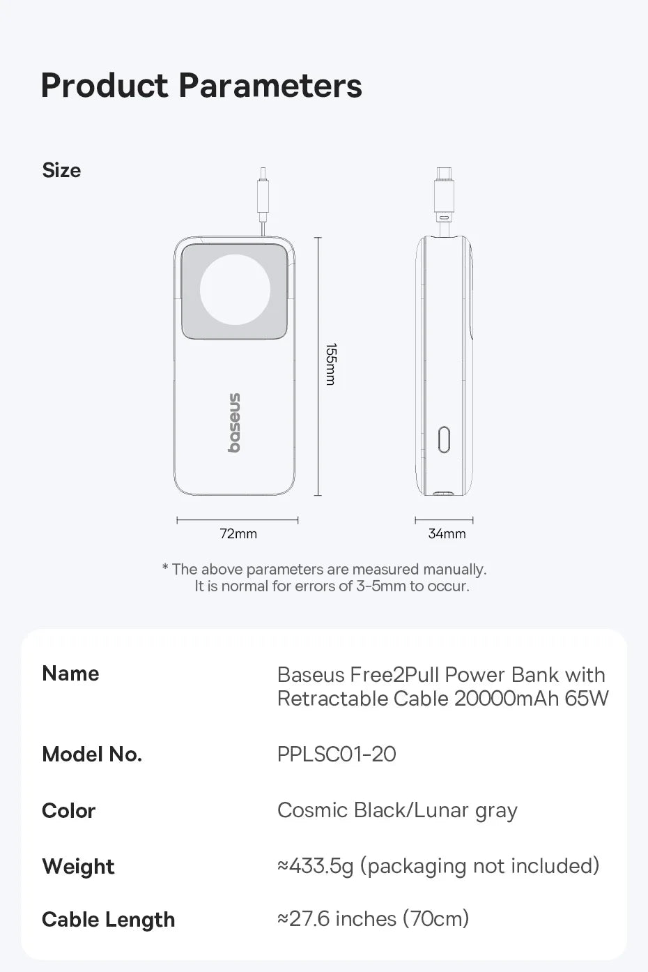 65W Fast Charging Power Bank