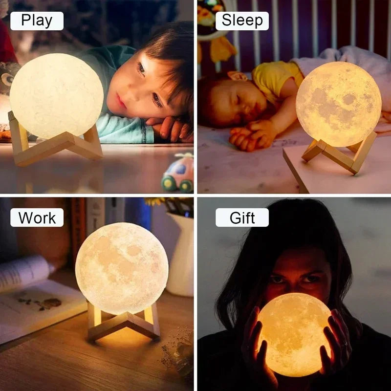 3D Moon Night Light