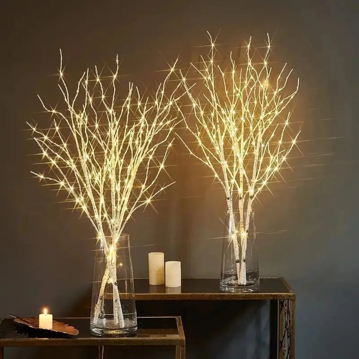 White Birch Branch LED String Lights