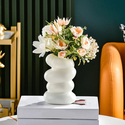 Spiral White Vase