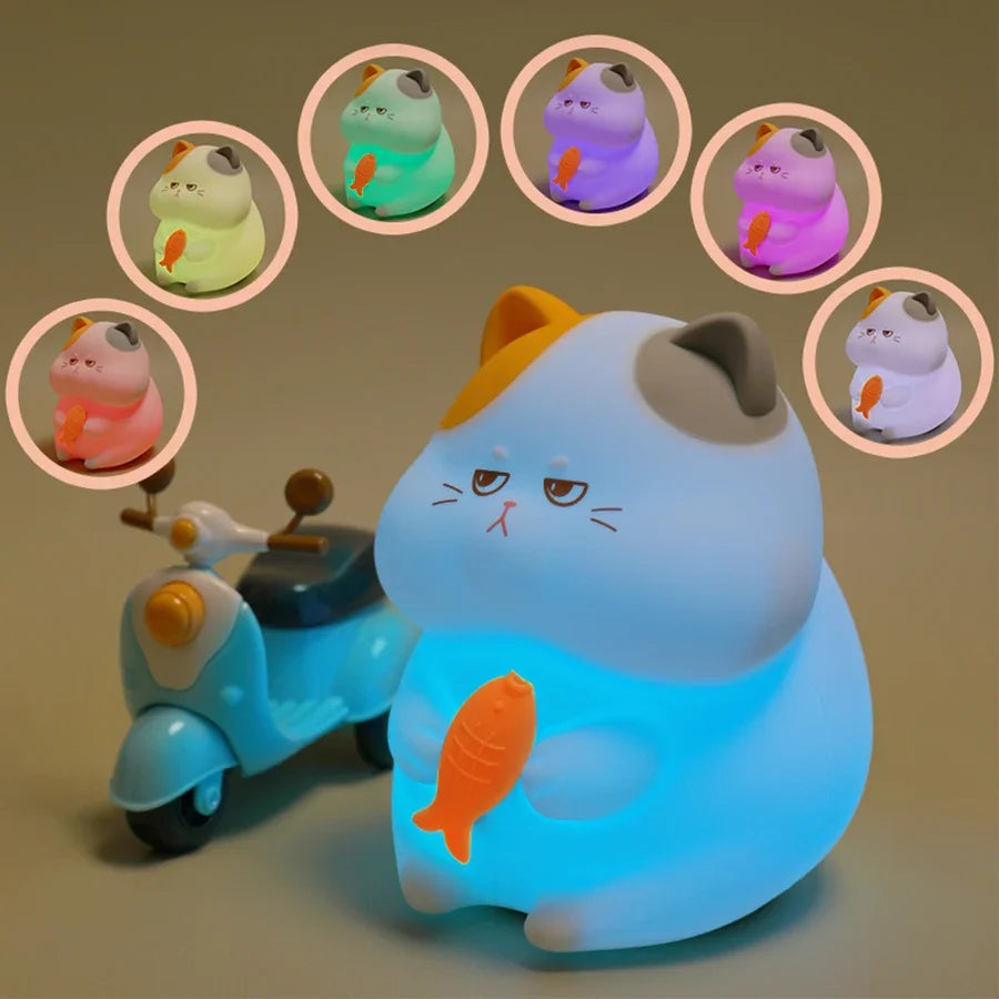 Gluttonous Cat Night Light