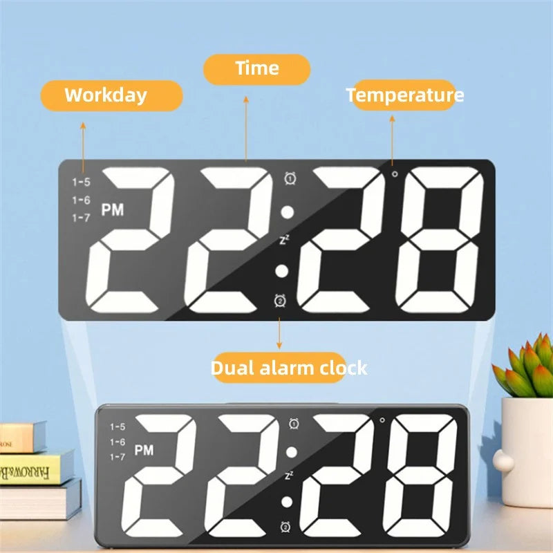 LED Digital Alarm Clock with Temperature Display