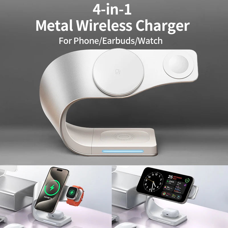 4-in-1 Metal Wireless Charger Stand