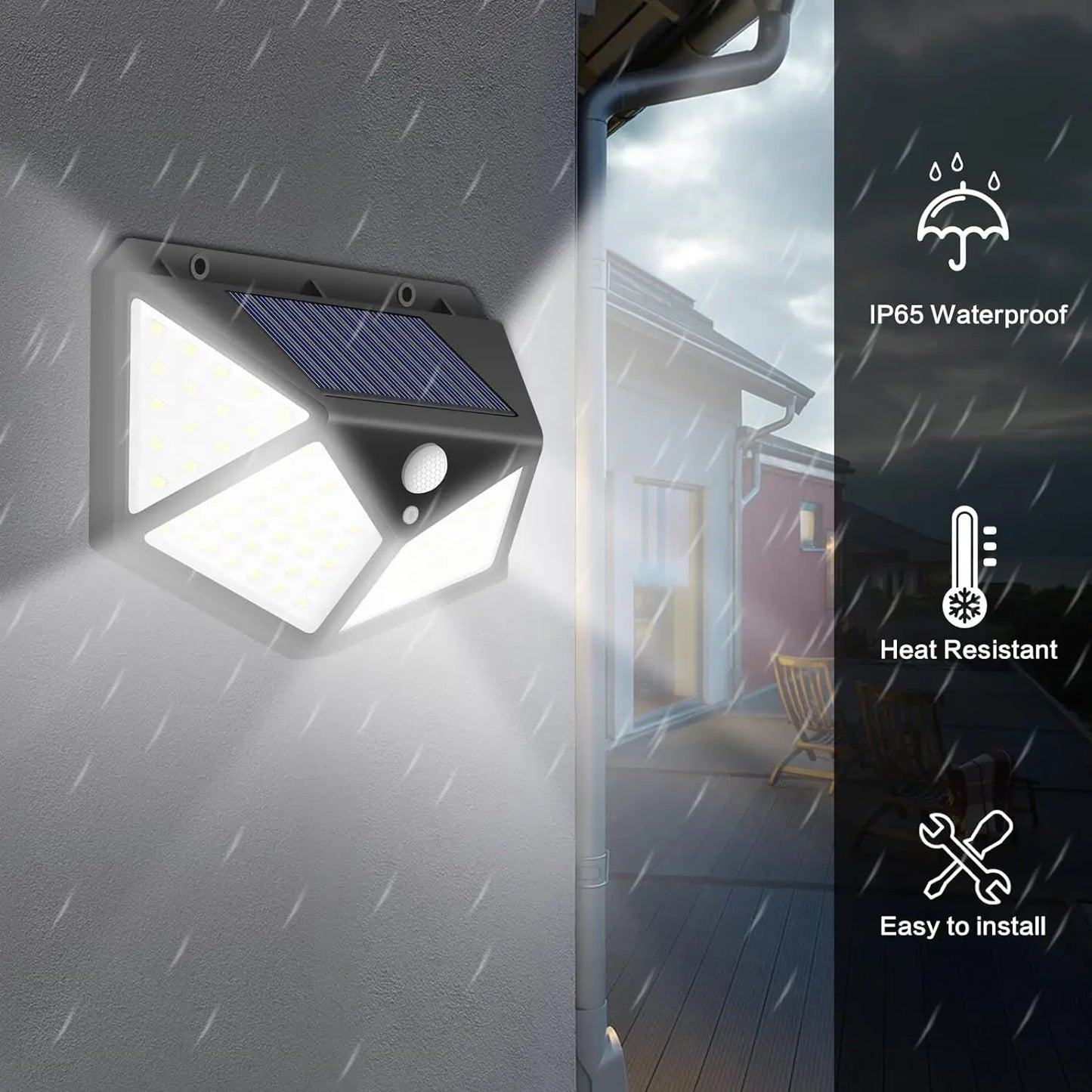 Solar Powered Motion Sensor Wall Light