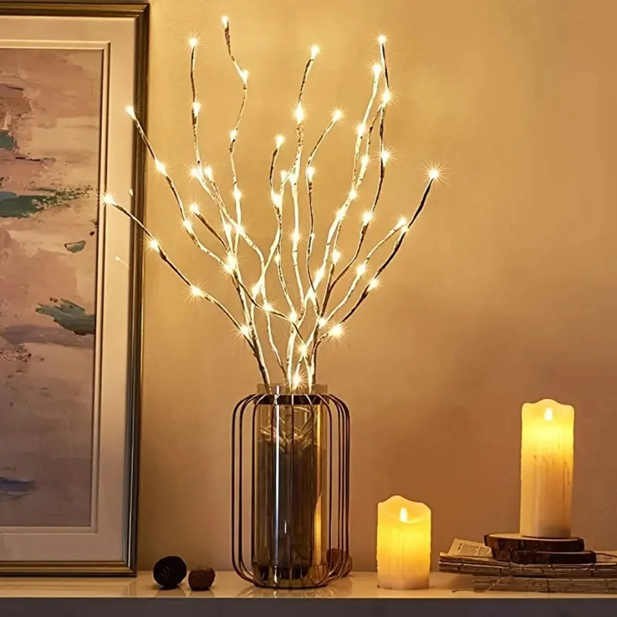 White Birch Branch LED String Lights