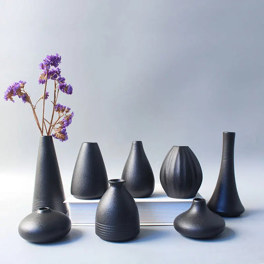 Black Ceramic Small Vase