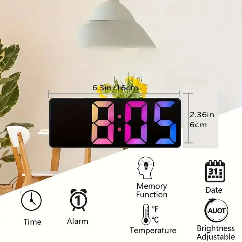 LED Digital Alarm Clock with Temperature Display