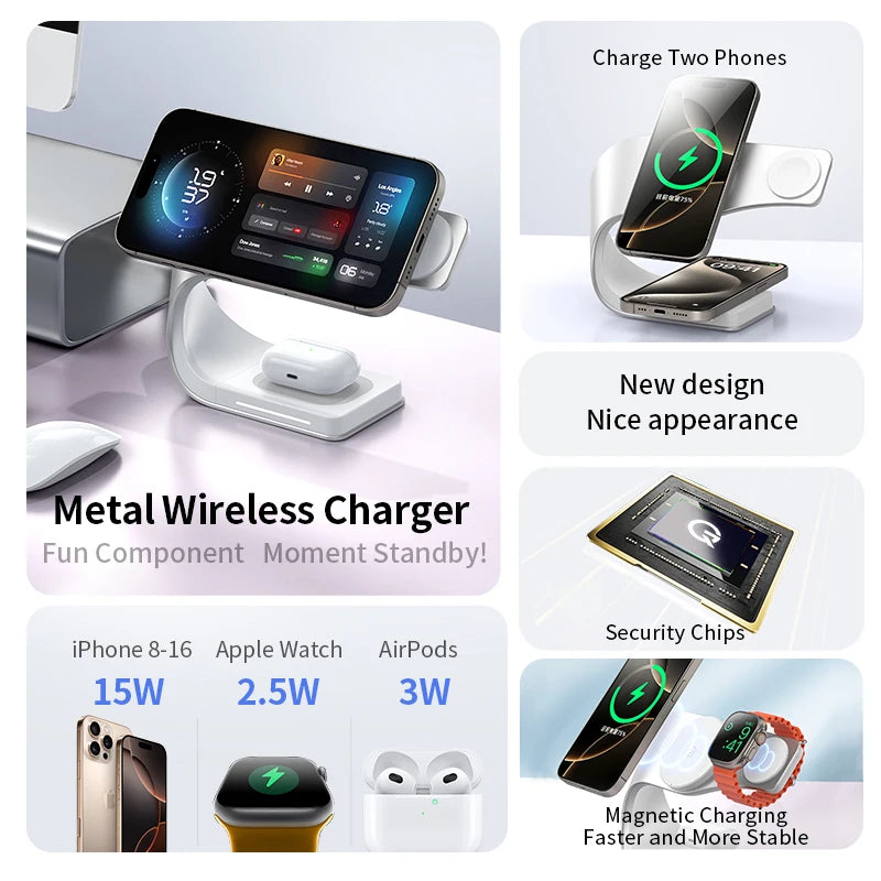 4-in-1 Metal Wireless Charger Stand