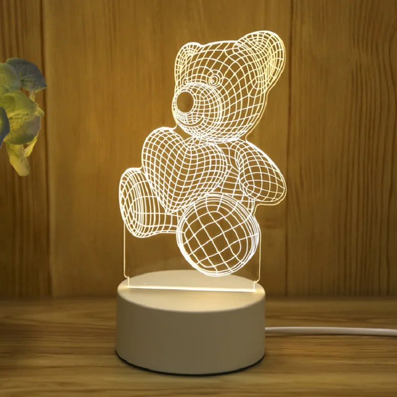 3D Bear Night Light