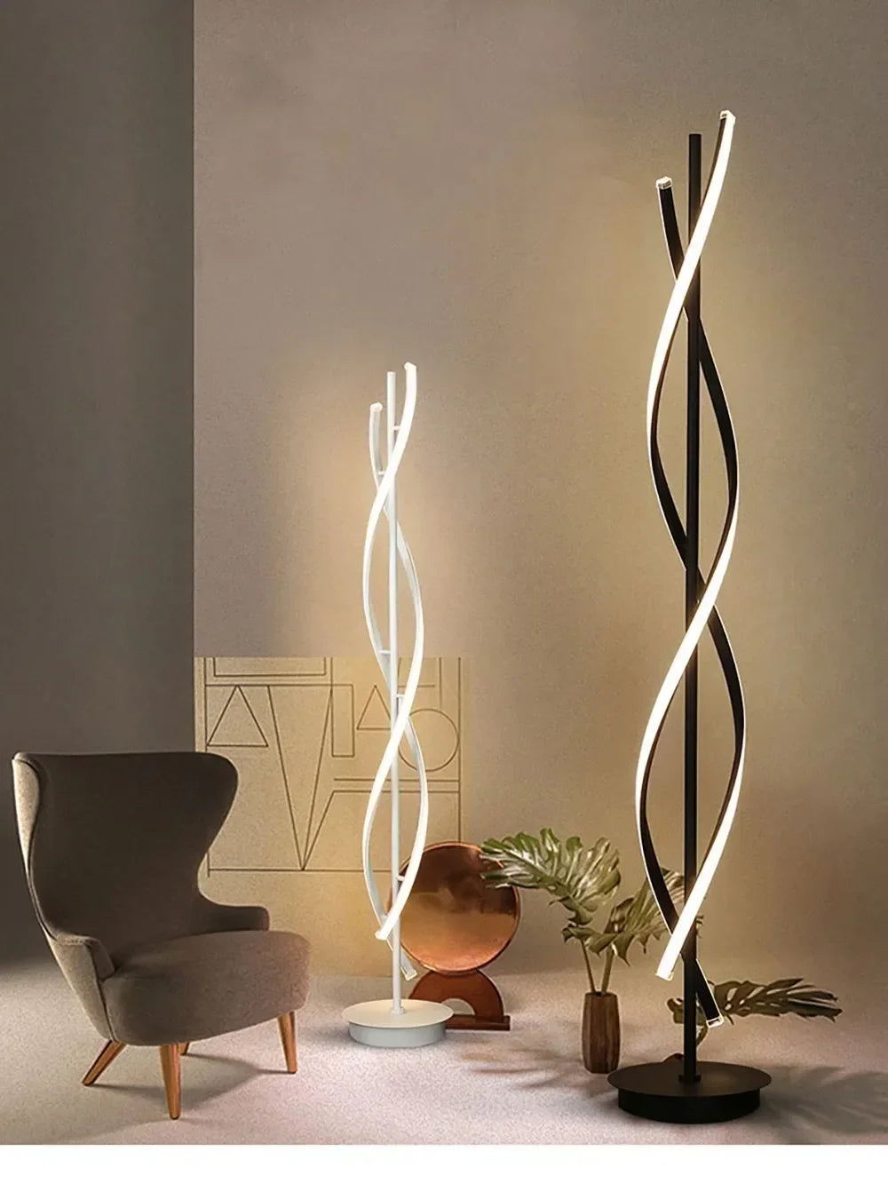 Postmodern LED Spiral Floor Lamp