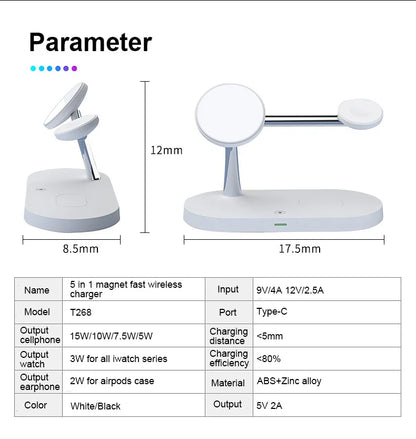 Magnetic 3-in-1 Wireless Charger