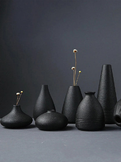 Black Ceramic Small Vase