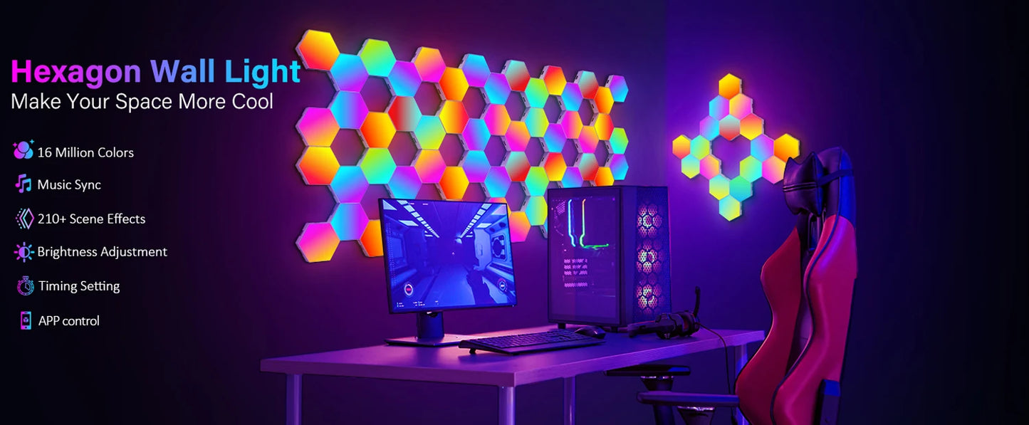 RGB Smart Hexagonal Wall Lamp