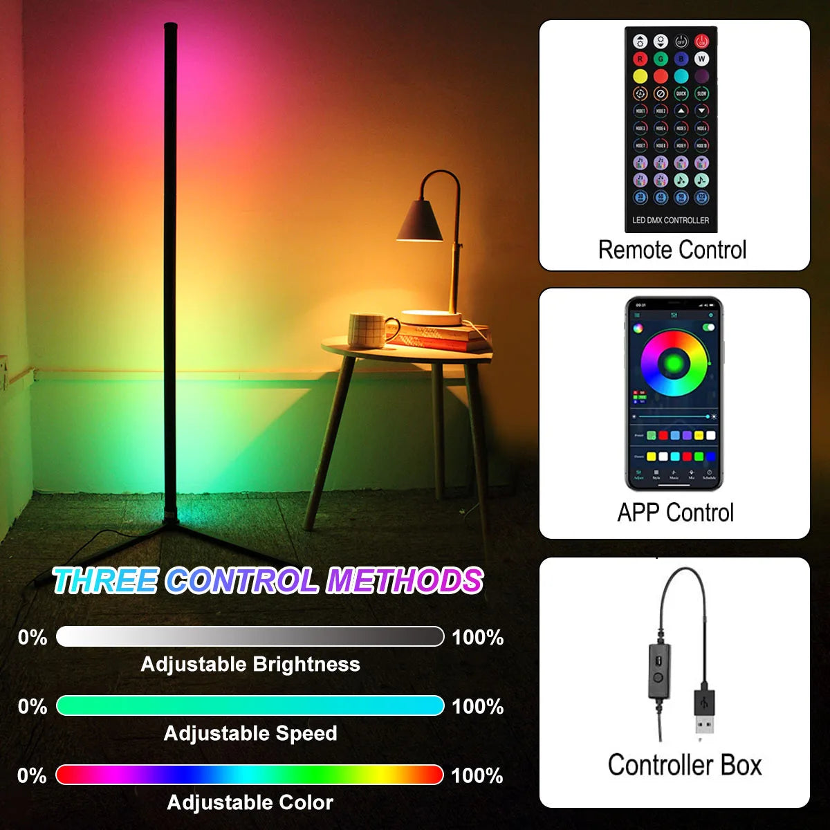 Smart RGB Corner Floor Lamp