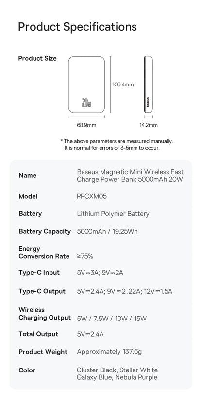 Baseus 5000mAh Magnetic Power Bank